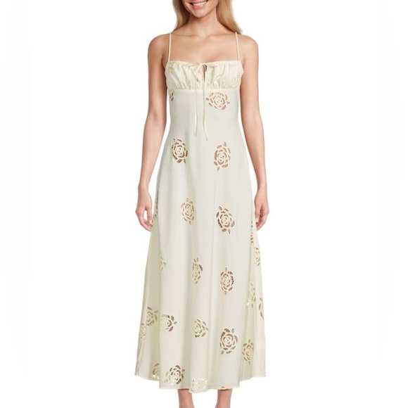 WEWOREWHAT | Rose Eyelet Midi Slip Dress - Picture 1 of 5